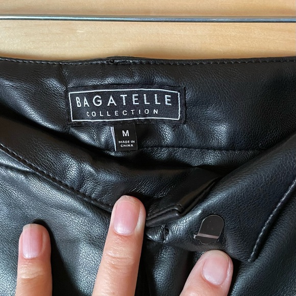 Cropped flare faux leather pants. Med - Picture 2 of 4